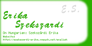 erika szekszardi business card